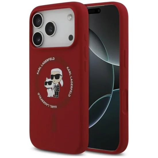 Калъф за телефон за iPhone 18 Pro Max / iPhone 17 Pro Max Silicone KC Body Ring MagSafe (KLHMP18XSCMKCRHR) - Karl Lagerfeld - Червен