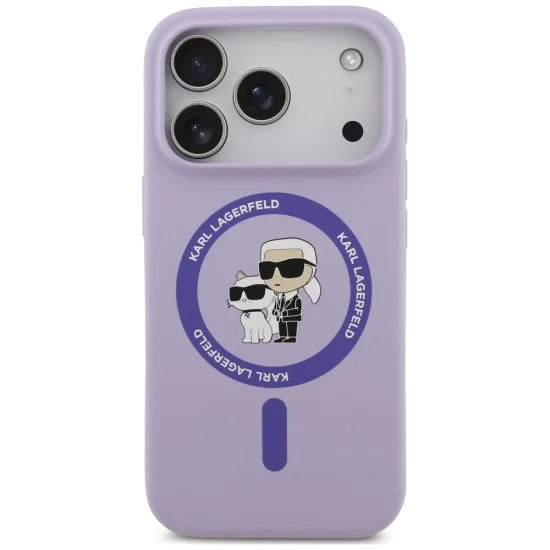 Калъф за телефон за iPhone 18 Pro Max / iPhone 17 Pro Max Silicone KC Body Ring MagSafe (KLHMP18XSCMKCRHU) - Karl Lagerfeld - Лилав