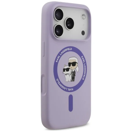 Калъф за телефон за iPhone 18 Pro Max / iPhone 17 Pro Max Silicone KC Body Ring MagSafe (KLHMP18XSCMKCRHU) - Karl Lagerfeld - Лилав