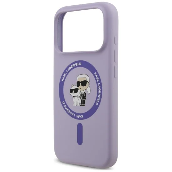 Калъф за телефон за iPhone 18 Pro Max / iPhone 17 Pro Max Silicone KC Body Ring MagSafe (KLHMP18XSCMKCRHU) - Karl Lagerfeld - Лилав