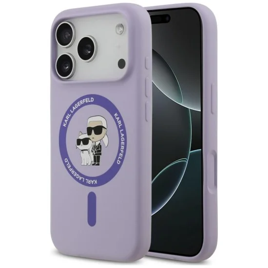 Калъф за телефон за iPhone 18 Pro Max / iPhone 17 Pro Max Silicone KC Body Ring MagSafe (KLHMP18XSCMKCRHU) - Karl Lagerfeld - Лилав