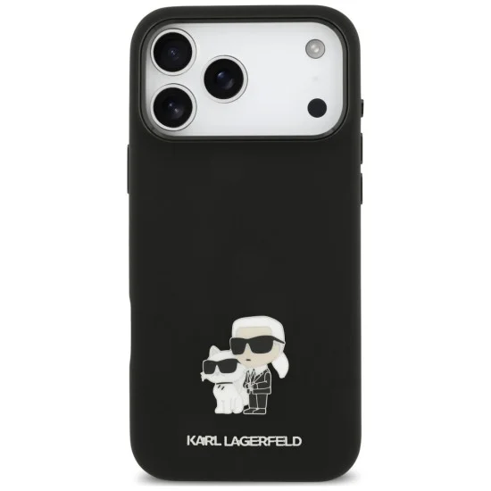 Калъф за телефон за iPhone 18 Pro Max / iPhone 17 Pro Max Silicone Karl & Choupette Metal Pin (KLHCP18XSMHKCNPK) - Karl Lagerfeld - Черен