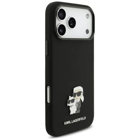 Калъф за телефон за iPhone 18 Pro Max / iPhone 17 Pro Max Silicone Karl & Choupette Metal Pin (KLHCP18XSMHKCNPK) - Karl Lagerfeld - Черен