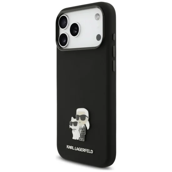Калъф за телефон за iPhone 18 Pro Max / iPhone 17 Pro Max Silicone Karl & Choupette Metal Pin (KLHCP18XSMHKCNPK) - Karl Lagerfeld - Черен