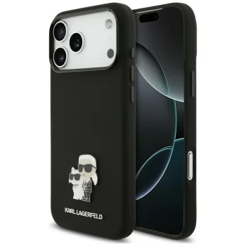 Калъф за телефон за iPhone 18 Pro Max / iPhone 17 Pro Max Silicone Karl & Choupette Metal Pin (KLHCP18XSMHKCNPK) - Karl Lagerfeld - Черен
