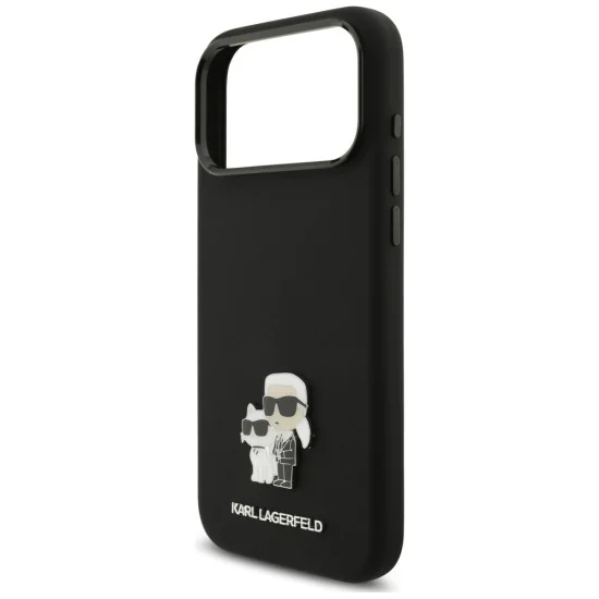 Калъф за телефон за iPhone 18 Pro Max / iPhone 17 Pro Max Silicone Karl & Choupette Metal Pin (KLHCP18XSMHKCNPK) - Karl Lagerfeld - Черен