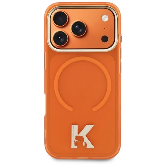 Калъф за телефон за iPhone 18 Pro Max / iPhone 17 Pro Max IML K Head Logo MagSafe (KLHMP18X5HTMKHDO) - Karl Lagerfeld - Оранжев