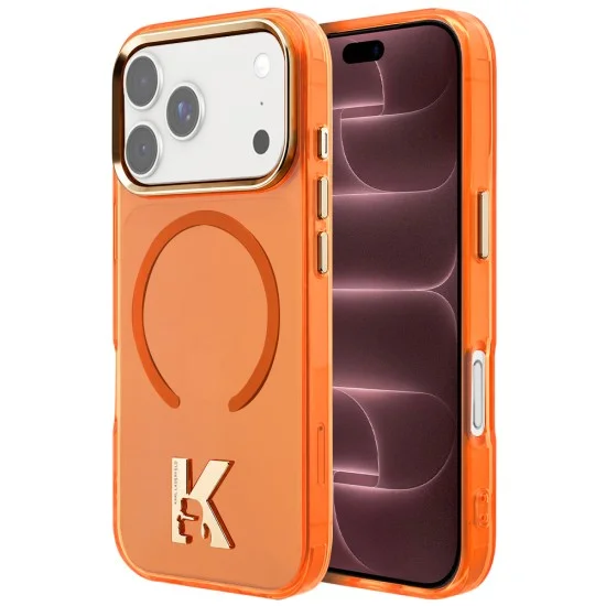 Калъф за телефон за iPhone 18 Pro Max / iPhone 17 Pro Max IML K Head Logo MagSafe (KLHMP18X5HTMKHDO) - Karl Lagerfeld - Оранжев