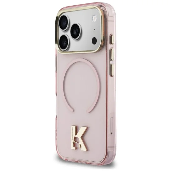 Калъф за телефон за iPhone 18 Pro Max / iPhone 17 Pro Max IML K Head Logo MagSafe (KLHMP18X5HTMKHDP) - Karl Lagerfeld - Розов