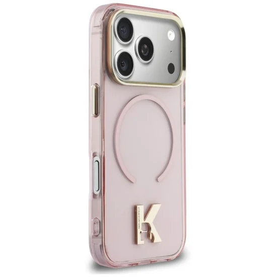 Калъф за телефон за iPhone 18 Pro Max / iPhone 17 Pro Max IML K Head Logo MagSafe (KLHMP18X5HTMKHDP) - Karl Lagerfeld - Розов