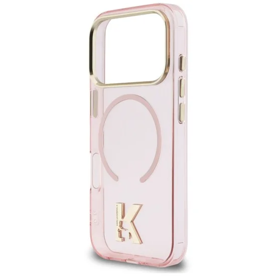Калъф за телефон за iPhone 18 Pro Max / iPhone 17 Pro Max IML K Head Logo MagSafe (KLHMP18X5HTMKHDP) - Karl Lagerfeld - Розов