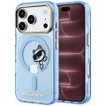 Калъф за телефон за iPhone 18 Pro Max / iPhone 17 Pro Max IML Peekaboo Print Metal Frame MagSafe (KLHMP18X6HCPSCB) - Karl Lagerfeld - Светлосин