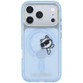 Калъф за телефон за iPhone 18 Pro Max / iPhone 17 Pro Max IML Peekaboo Print Metal Frame MagSafe (KLHMP18X6HCPSCB) - Karl Lagerfeld - Светлосин