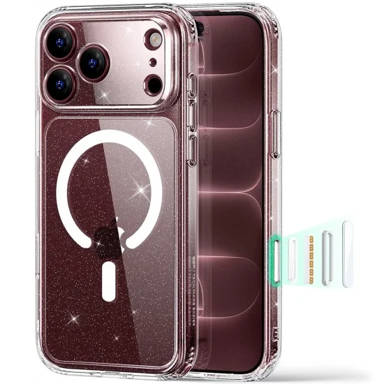 Калъф за телефон за iPhone 18 Pro / iPhone 17 Pro Classic Hybrid HaloLock - ESR - Прозрачен с блясък