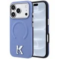 Калъф за телефон за iPhone 18 Pro / iPhone 17 Pro Grained Leather Embossed Ring MagSafe (KLHMP18L6PWBKECB) - Karl Lagerfeld - Светлосин