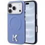 Калъф за телефон за iPhone 18 Pro / iPhone 17 Pro Grained Leather Embossed Ring MagSafe (KLHMP18L6PWBKECB) - Karl Lagerfeld - Светлосин