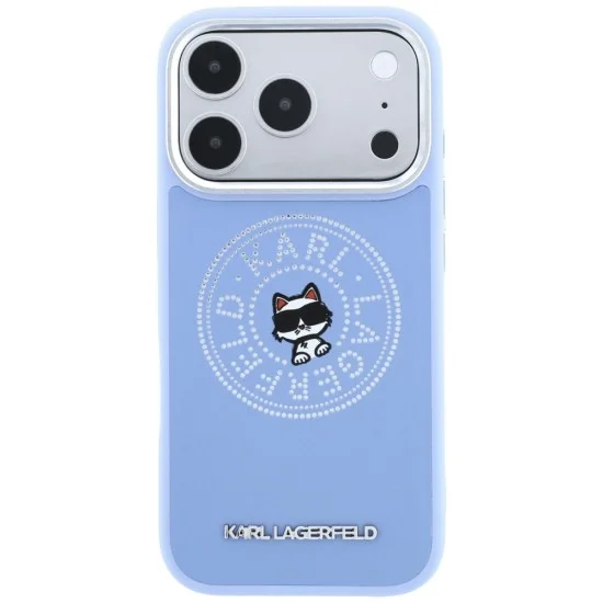 Калъф за телефон за iPhone 18 Pro / iPhone 17 Pro Leather Point & C Sketch MagSafe (KLHMP18L6PCCPRB) - Karl Lagerfeld - Светлосин