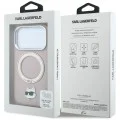 Калъф за телефон за iPhone 18 Pro / iPhone 17 Pro Leather Ring Stand 360 C Pin MagSafe (KLHMP18LPSRSCHHP) - Karl Lagerfeld - Розов