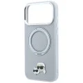Калъф за телефон за iPhone 18 Pro / iPhone 17 Pro Leather Ring Stand 360 KC Pin MagSafe (KLHMP18LPSRSKCHG) - Karl Lagerfeld - Сив