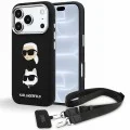 Калъф за телефон за iPhone 18 Pro / iPhone 17 Pro Saffiano K&C Heads Pins Logo Crossbody (KLHCP18LPSWFDHPSK) - Karl Lagerfeld - Черен