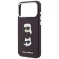Калъф за телефон за iPhone 18 Pro / iPhone 17 Pro Saffiano K&C Heads Pins Logo Crossbody (KLHCP18LPSWFDHPSR) - Karl Lagerfeld - Бордо
