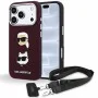 Калъф за телефон за iPhone 18 Pro / iPhone 17 Pro Saffiano K&C Heads Pins Logo Crossbody (KLHCP18LPSWFDHPSR) - Karl Lagerfeld - Бордо