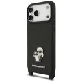 Калъф за телефон за iPhone 18 Pro / iPhone 17 Pro Saffiano K&C Metal Pin Crossbody (KLHCP18LSAKCPBK) - Karl Lagerfeld - Черен