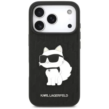 Калъф за телефон за iPhone 18 Pro / iPhone 17 Pro Saffiano Mono Patch Choupette (KLHCP18LSAKHPCK) - Karl Lagerfeld - Черен