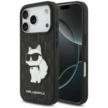 Калъф за телефон за iPhone 18 Pro / iPhone 17 Pro Saffiano Mono Patch Choupette (KLHCP18LSAKHPCK) - Karl Lagerfeld - Черен