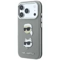 Калъф за телефон за iPhone 18 Pro / iPhone 17 Pro Saffiano with K&C Heads Pins and Logo (KLHCP18LPSWFDHPG) - Karl Lagerfeld - Сив