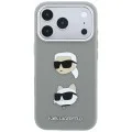 Калъф за телефон за iPhone 18 Pro / iPhone 17 Pro Saffiano with K&C Heads Pins and Logo (KLHCP18LPSWFDHPG) - Karl Lagerfeld - Сив