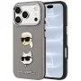 Калъф за телефон за iPhone 18 Pro / iPhone 17 Pro Saffiano with K&C Heads Pins and Logo (KLHCP18LPSWFDHPG) - Karl Lagerfeld - Сив