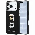 Калъф за телефон за iPhone 18 Pro / iPhone 17 Pro Saffiano with K&C Heads Pins and Logo (KLHCP18LPSWFDHPK) - Karl Lagerfeld - Черен