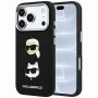 Калъф за телефон за iPhone 18 Pro / iPhone 17 Pro Saffiano with K&C Heads Pins and Logo (KLHCP18LPSWFDHPK) - Karl Lagerfeld - Черен