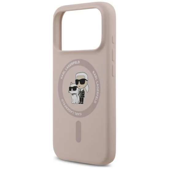 Калъф за телефон за iPhone 18 Pro / iPhone 17 Pro Silicone KC Body Ring MagSafe (KLHMP18LSCMKCRHP) - Karl Lagerfeld - Розов