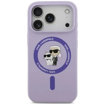 Калъф за телефон за iPhone 18 Pro / iPhone 17 Pro Silicone KC Body Ring MagSafe (KLHMP18LSCMKCRHU) - Karl Lagerfeld - Лилав