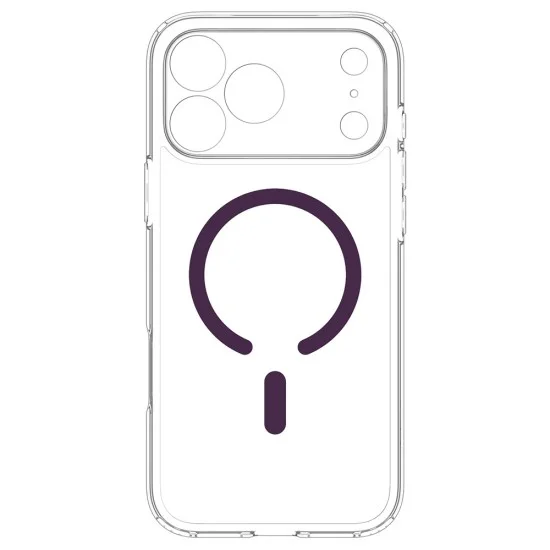 Калъф за телефон за iPhone 18 Pro / iPhone 17 Pro Ultra Hybrid MagSafe (ACS12335) - Spigen - Прозрачен / Тъмна череша