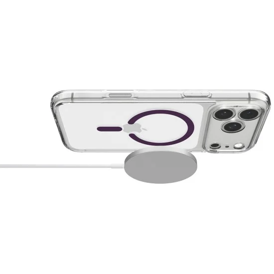 Калъф за телефон за iPhone 18 Pro / iPhone 17 Pro Ultra Hybrid MagSafe (ACS12335) - Spigen - Прозрачен / Тъмна череша