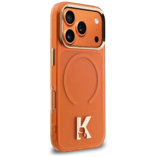Калъф за телефон за iPhone 18 Pro / iPhone 17 Pro IML K Head Logo MagSafe (KLHMP18L5HTMKHDO) - Karl Lagerfeld - Оранжев
