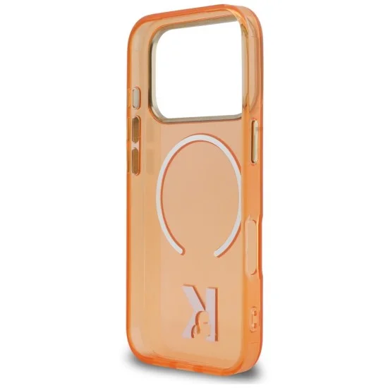 Калъф за телефон за iPhone 18 Pro / iPhone 17 Pro IML K Head Logo MagSafe (KLHMP18L5HTMKHDO) - Karl Lagerfeld - Оранжев