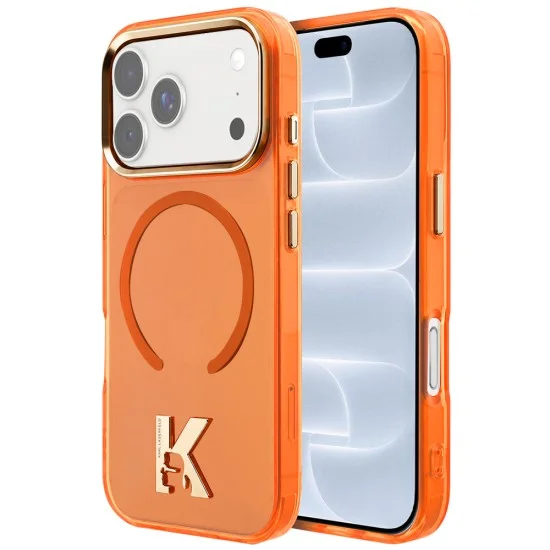 Калъф за телефон за iPhone 18 Pro / iPhone 17 Pro IML K Head Logo MagSafe (KLHMP18L5HTMKHDO) - Karl Lagerfeld - Оранжев