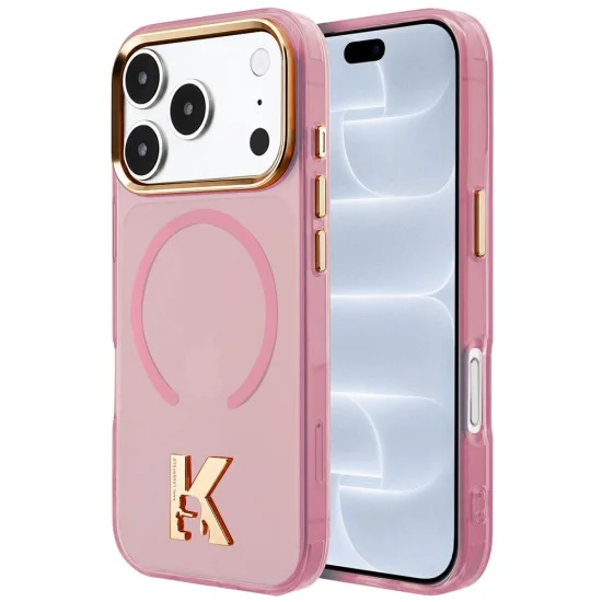 Калъф за телефон за iPhone 18 Pro / iPhone 17 Pro IML K Head Logo MagSafe (KLHMP18L5HTMKHDP) - Karl Lagerfeld - Розов