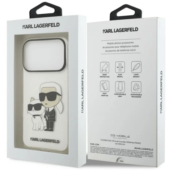 Калъф за телефон за iPhone 18 Pro / iPhone 17 Pro IML NFT Glitter K&C (KLHCP18LHNKCTGT) - Karl Lagerfeld - Прозрачен