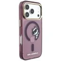 Калъф за телефон за iPhone 18 Pro / iPhone 17 Pro IML Peekaboo Print Metal Frame MagSafe (KLHMP18L6HCPSCR) - Karl Lagerfeld - Бордо