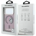 Калъф за телефон за iPhone 18 Pro / iPhone 17 Pro IML Peekaboo Print Metal Frame MagSafe (KLHMP18L6HCPSCR) - Karl Lagerfeld - Бордо