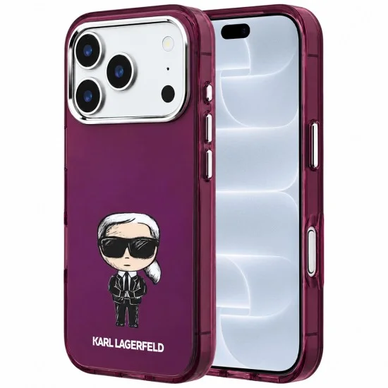 Калъф за телефон за iPhone 18 Pro / iPhone 17 Pro IML Ikonik Sketch Print MagSafe (KLHMP18L6HKIKDR) - Karl Lagerfeld - Бордо