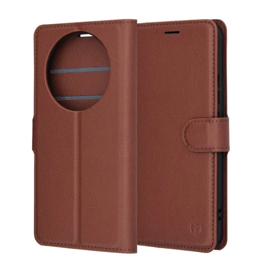 Калъф тип тефтер за Honor Magic8 Lite - Techsuit Leather Folio - Кафяв