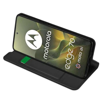Калъф тип тефтер за Motorola Edge 70 - Techsuit Magskin Book - Черен