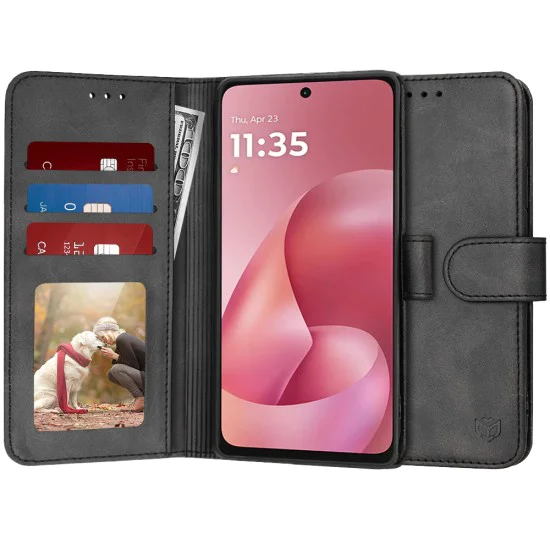 Калъф тип тефтер за Motorola Moto G57 / G67 Power - Techsuit Diary Book - Черен