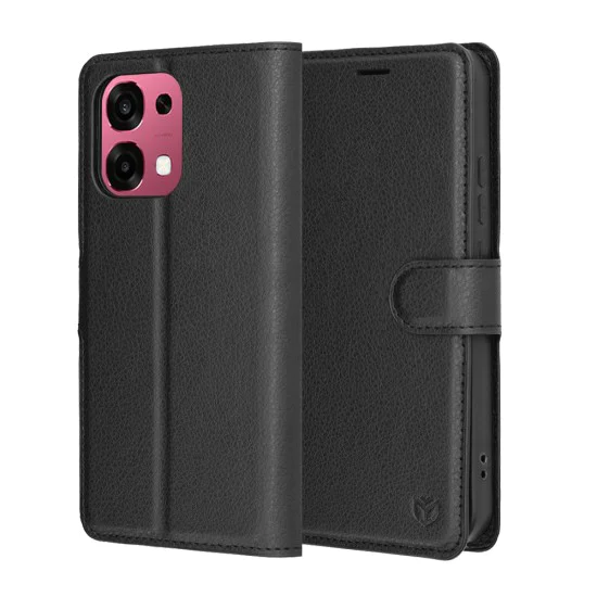 Калъф тип тефтер за Oppo A6 Pro 4G / 5G - Techsuit Leather Folio - Черен